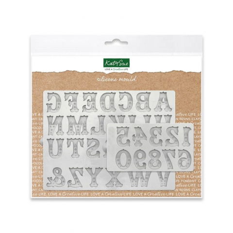 Ustensile Decorare Tort - Mulaje Silicon Alfabet + Cifre Lemn Zebrat H 2.3 cm, Set 2 Buc