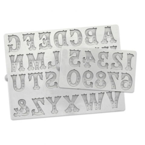 Mulaje Silicon Alfabet + Cifre Lemn Zebrat H 2.3 cm, Set 2 Buc [2]