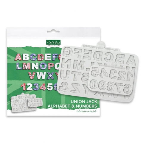 Ustensile Decorare Tort - Mulaje Silicon Alfabet + Cifre Stil Pavilion Regatul Unit H 2 cm, Set 2 Buc