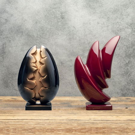 Matrite Oua Ciocolata - Ou Paste 3D Abyss Ø 14 x h 20 cm - Kit Matrite Plastic 2 Subiecte