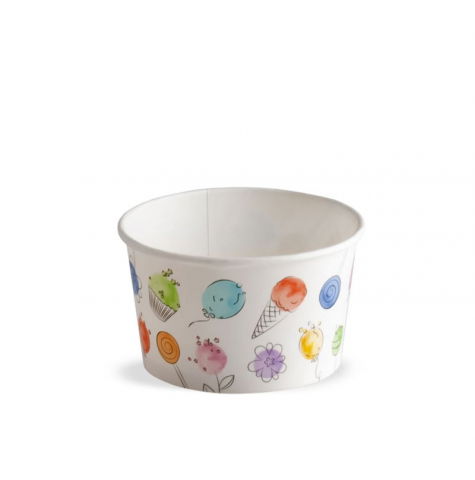 Cofetarie - Ustensile - Pahar Carton Inghetata Balloons, Ø 9.4 x H 6.4 cm, 290 ml, Set 55 buc