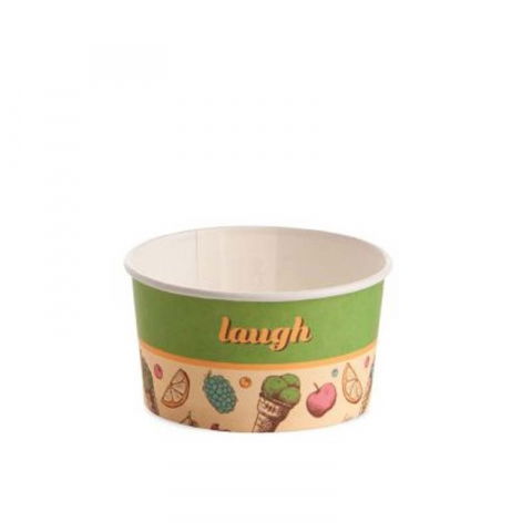 Ustensile Inghetata, Gelaterie - Pahar Carton Inghetata Groovy, Ø 8.5 x H 4.5 cm, 170 ml, Set 56 buc