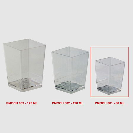 Pahare Cube 60 ml, 4 x 4 x H 5.5 cm, Set 100 Buc [3]