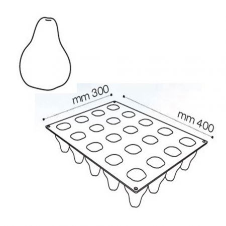 Para/Avocado 3D, Ø5.3xH7 cm - Forma Silicon Monoportii Forcone, 20 cavitati [2]