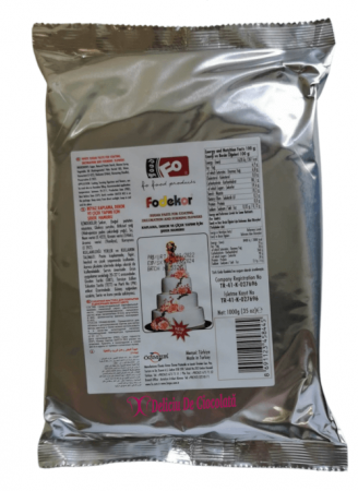 Pasta de zahar de acoperit si decoruri - Pasta de Zahar Alba, Acoperire, Decoruri si Flori, fara E171, 1 kg, Fodekor