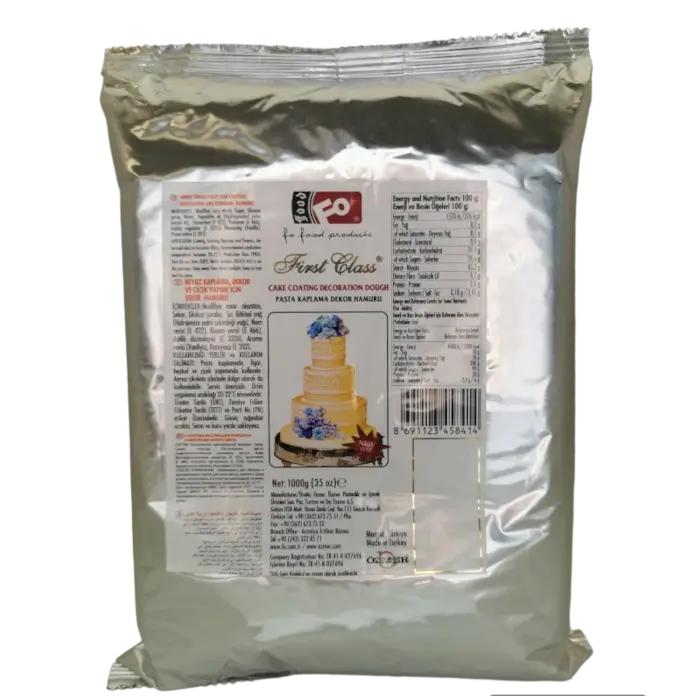Pasta de zahar de acoperit si decoruri - Pasta de Zahar Alba, Acoperire, Decoruri si Flori, fara E171, 1 kg, Fodekor