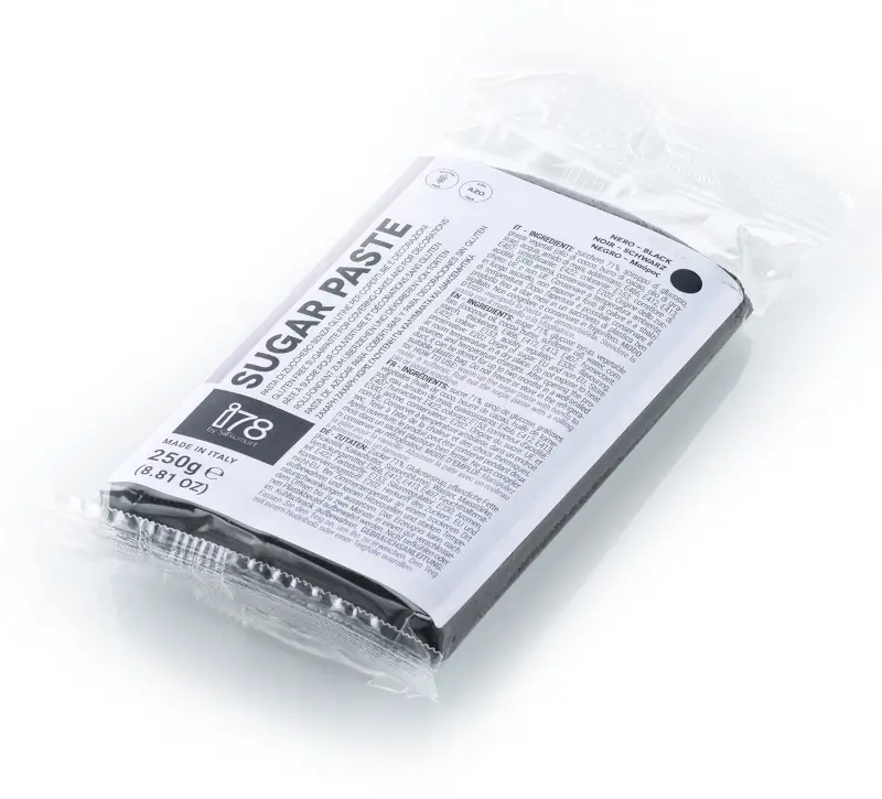 Oferta Cantitate - Pasta de Zahar Negru fara Gluten pentru Acoperire si Decoruri, 250 g, Silikomart