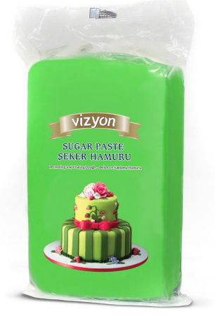 Pasta de zahar de acoperit si decoruri - Pasta de Zahar Verde, Acoperire si Decoruri, 1 kg, Vizyon