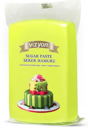 Pasta de zahar de acoperit si decoruri - Pasta de Zahar Verde Deschis, Acoperire si Decoruri, 1 kg, Vizyon