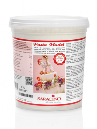 Pasta de modelat flori, figurine - Pasta modelatoare Alb, Saracino, 1 kg