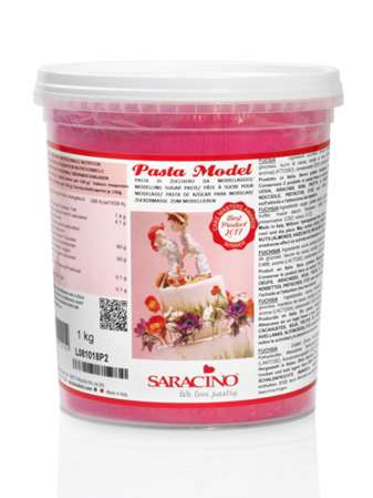 Pasta de modelat flori, figurine - Pasta modelatoare Fucsia, Saracino, 1 kg