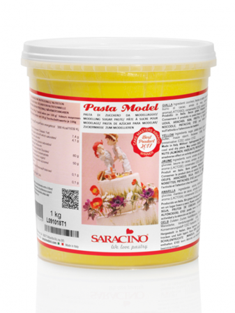 Pasta de modelat flori, figurine - Pasta modelatoare Galben, Saracino, 1 kg