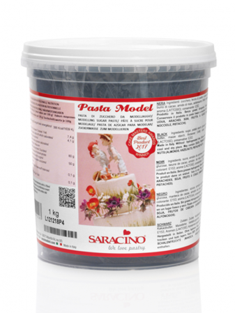 Pasta de modelat flori, figurine - Pasta modelatoare Negru, Saracino, 1 kg