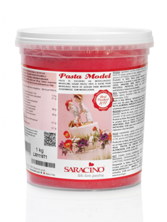 Pasta de modelat flori, figurine - Pasta modelatoare Rosu, Saracino, 1 kg