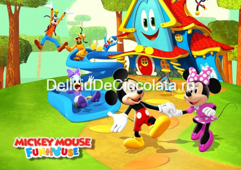 Decoratiuni Comestibile, Decor Tort - Pasta Zahar imprimata Clubul lui Mickey Mouse Model 2, A4