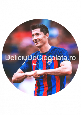 Fotbal, Sport - Pasta Zahar imprimata Fotbal Lewandowski Model 2, Ø 20 cm