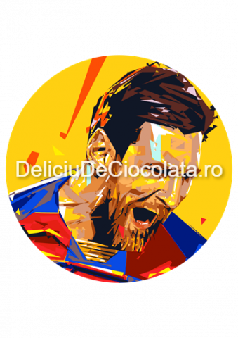 Fotbal, Sport - Pasta Zahar imprimata Fotbal Messi Model 1, Ø 20 cm