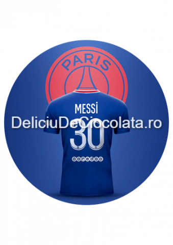 Fotbal, Sport - Pasta Zahar imprimata Fotbal Messi Model 2, Ø 20 cm