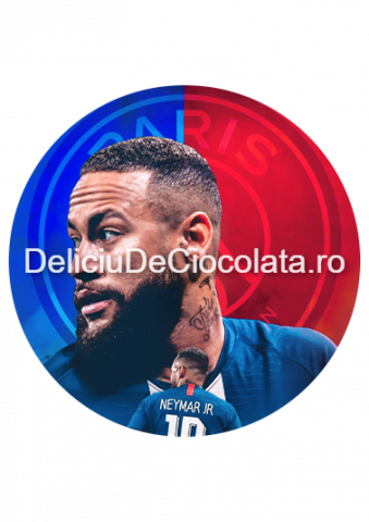 Fotbal, Sport - Pasta Zahar imprimata Fotbal Neymar Model 2, Ø 20 cm