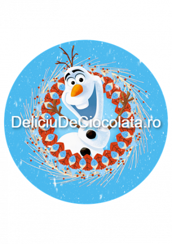 Decoratiuni Comestibile, Decor Tort - Pasta Zahar imprimata Frozen Model 3, Ø 20 cm