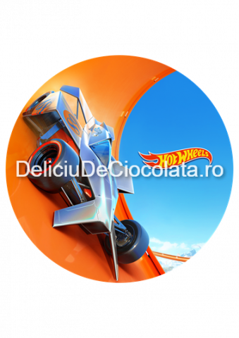 Decoratiuni Comestibile, Decor Tort - Pasta Zahar imprimata Hot Wheels Model 3, Ø 20 cm