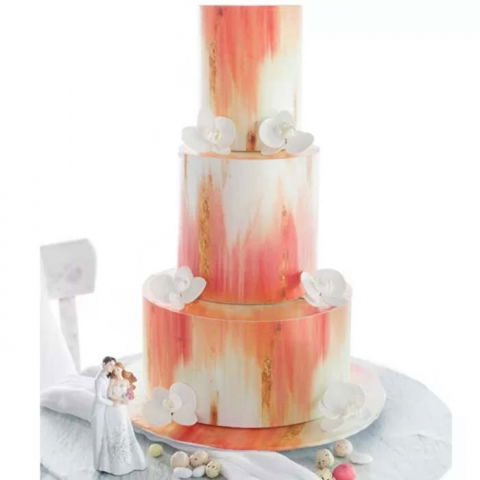 Decoratiuni Comestibile, Decor Tort - Pasta Zahar imprimata, Nunta Model ArtDeco, 60x41 cm, Set 4 Buc