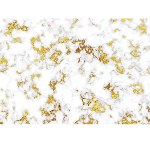 Decoratiuni Comestibile, Decor Tort - Pasta Zahar imprimata, Nunta Model Marmorat Alb si Auriu, 60x41 cm, Set 4 Buc