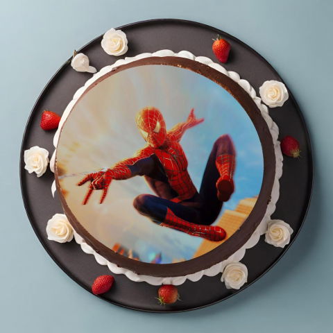 Personaje Celebre si Cinema - Pasta Zahar imprimata SpiderMan Model 1, Ø 20 cm