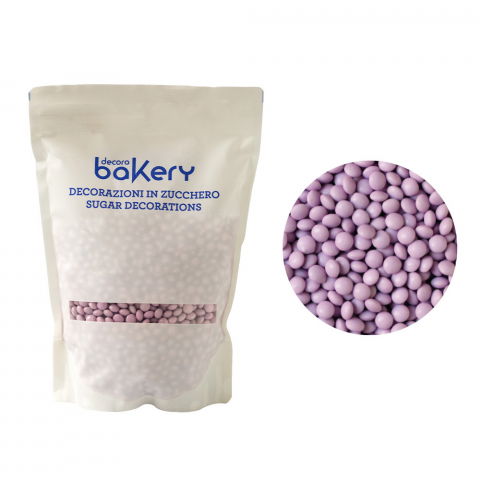 Decoratiuni Comestibile, Decor Tort - Perle Aplatizate Ciocolata Lila Ø 10 mm, 1 kg