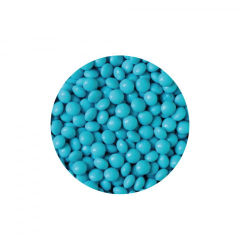 Decoratiuni Comestibile, Decor Tort - Perle Aplatizate Ciocolata Turcoaz Ø 10 mm, 80 gr