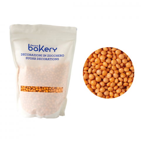 Decoratiuni Comestibile, Decor Tort - Perle Aplatizate Piersica Ø 10 mm, 1 kg