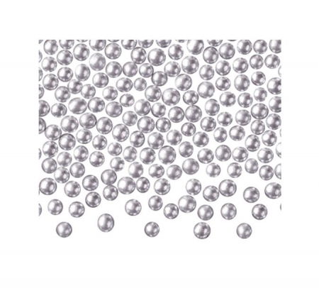 Decoratiuni Comestibile, Decor Tort - Perle Zahar Argintii Sidefate Ø 4 mm, 1,2 Kg