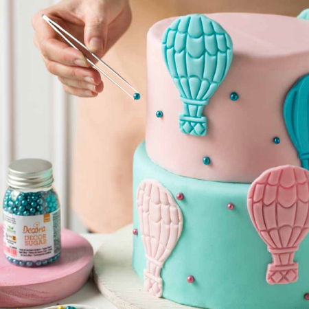 Decoratiuni Comestibile, Decor Tort - Perle Zahar Bleu Metalizat Ø 5mm, 1 Kg