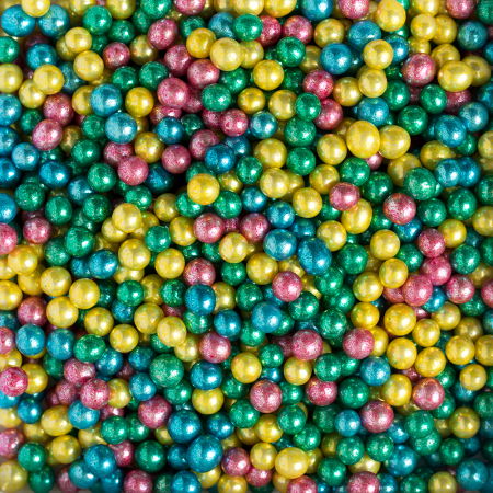 Decoratiuni Comestibile, Decor Tort - Perle Zahar ColorMix Metalizat Ø 5mm, 100 gr