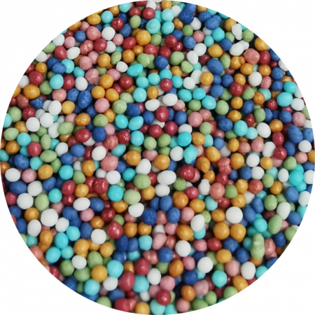 Decoratiuni Comestibile, Decor Tort - Perle Zahar Multicolor Sidefate Ø 1 mm, 1.8 kg