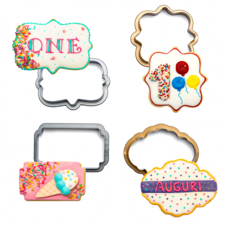 Cofetarie - Ustensile - Plachete sau Rame Decor Ø 7 - 7.5 cm - Decupatoare Plastic, Set 4 Buc