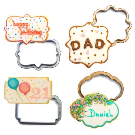 Decupatoare Dantela, Plachete, Rame Decor - Plachete sau Rame Decor Ø 9 - 10 cm - Decupatoare Plastic, Set 4 Buc