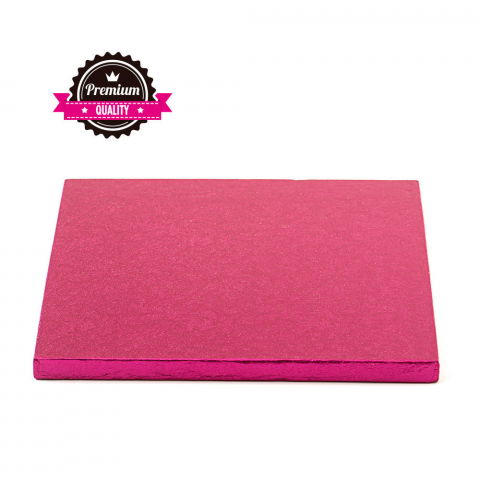 Accesorii Tort, Candy Bar, Bufet - Platou Tort Patrat Fucsia, 35 x 35 x H 1.2 cm
