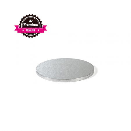 Accesorii Tort, Candy Bar, Bufet - Platou Tort Rotund Argintiu, Ø 20 x H 1.2 cm