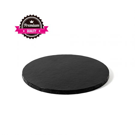 Accesorii Tort, Candy Bar, Bufet - Platou Tort Rotund Negru, Ø 25 x H 1.2 cm
