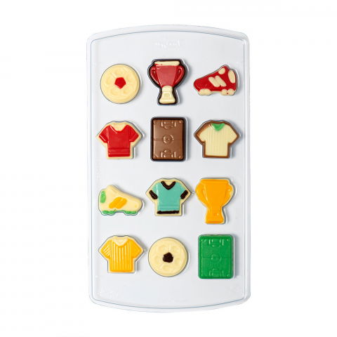 Ciocolaterie - Matrite, Ustensile - Matrita Plastic Praline Decoruri Ciocolata, Fotbal Ø 1.5 x H 2.6 cm, Set Matrita Plastic si Accesorii Ambalare