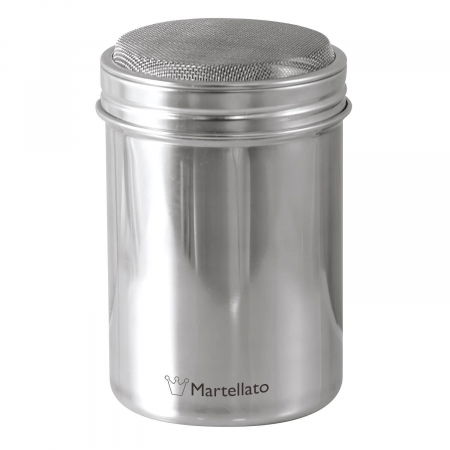 Brutarie, Patiserie - Ustensile - Presarator Produse Pudra cu Sita Fina, integal Inox, Ø 7.5 x H 12 cm