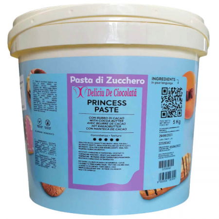 Pasta de zahar de acoperit si decoruri - PRINCESS Pasta de Zahar Alba, Acoperire, Decoruri si Flori, 5 kg, IRCA