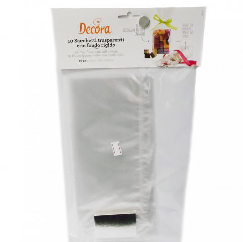 Pungi M cu Baza Carton, Celofan Transparent, 10 + 6 x H 30 cm, Set 100 Buc [2]