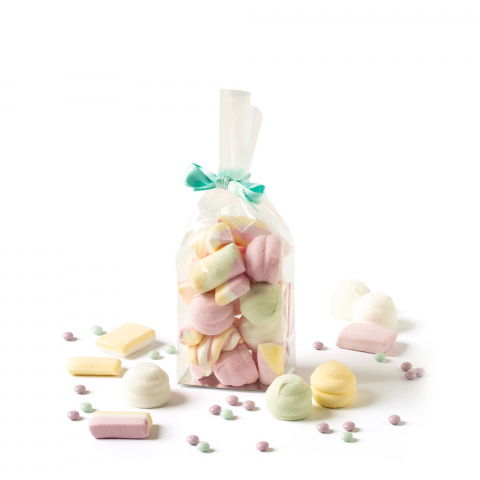 Pungi si Clipsuri Inchidere Pungi - Pungi S cu Baza Carton, Celofan Transparent, 8 + 5 x H 28 cm