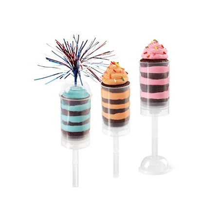 CakePops, LolliPops, PushUpPops - PushUpPops Rotund, Matrite Plastic 90 ml, Set 100 Buc