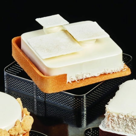 Rame Microforate Tarte - Rama Microforata Tarte Patrate Colturi Rotunjite, 8.5x8.5xH2 cm