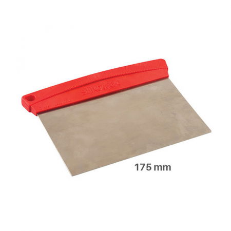 Brutarie, Patiserie - Ustensile - Rascheta Inox cu Maner Plastic Rosu, L 17.5 x H 19 cm