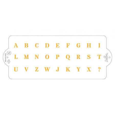 Sabloane Decor - Sablon Plastic Decor Alfabet, 25 x 10 cm