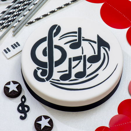 Sabloane Decor - Sablon Plastic Decor Top, Model Muzica, Ø 25 cm